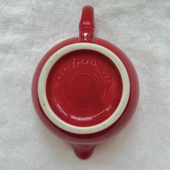 Vintage Fiesta 2 Cup Teapot & Lid Rare Scarlet Red Made In USA HLC Intro 2004 - Picture 8 of 11